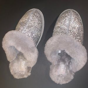 UGG Women’s Silver Glitter Slipper